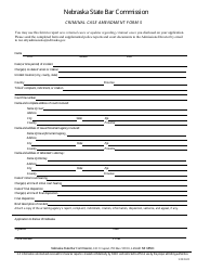 Form 5 (NSBC1:07) Criminal Case Amendment Form - Nebraska