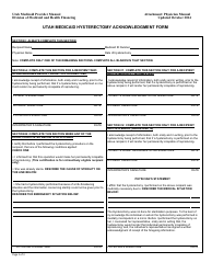 Document preview: Utah Medicaid Hysterectomy Acknowledgment Form - Utah