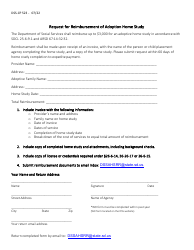 Document preview: Form DSS-CP-523 Request for Reimbursement of Adoption Home Study - South Dakota