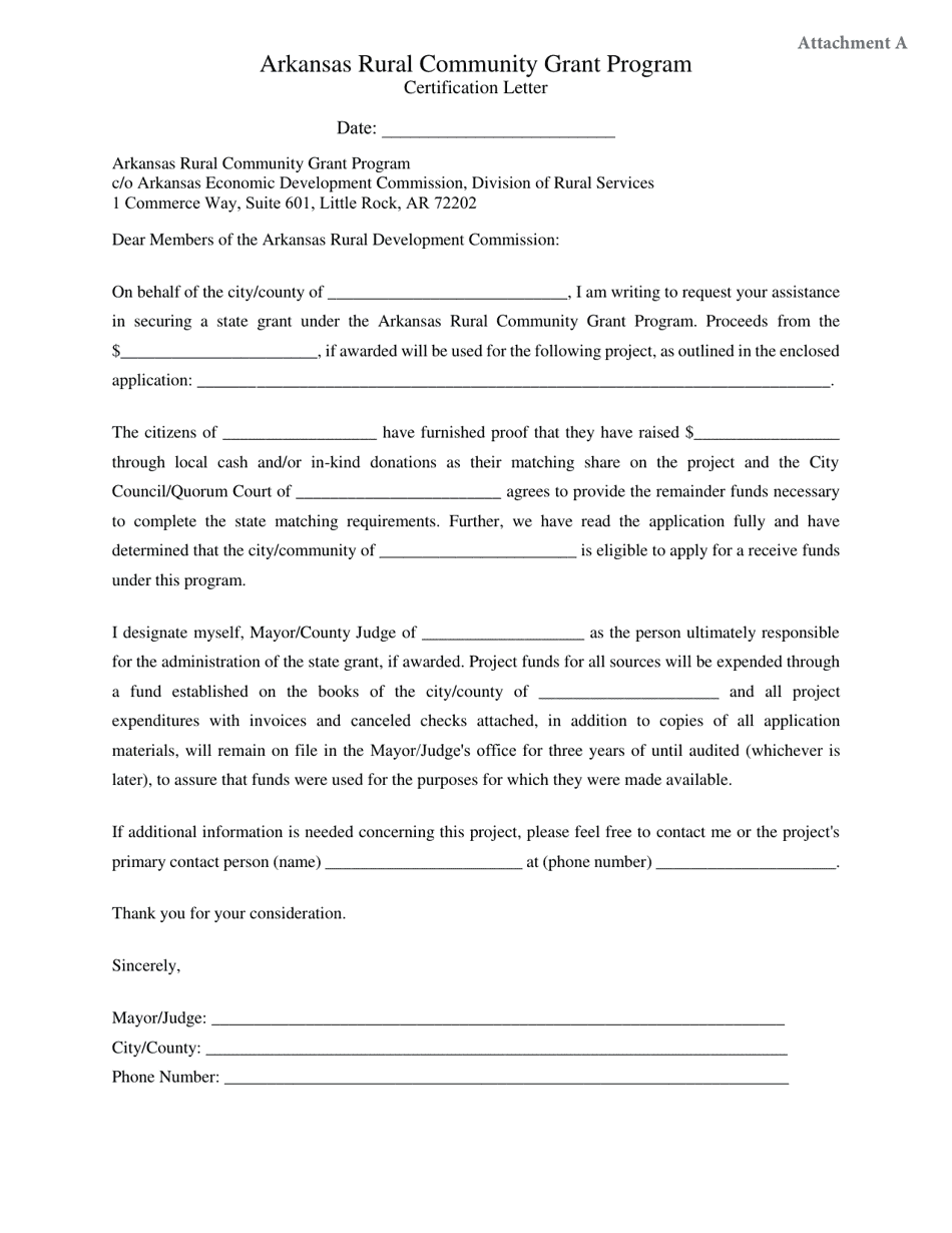 Arkansas Rural Community Grant Program Application - Arkansas, Page 11
