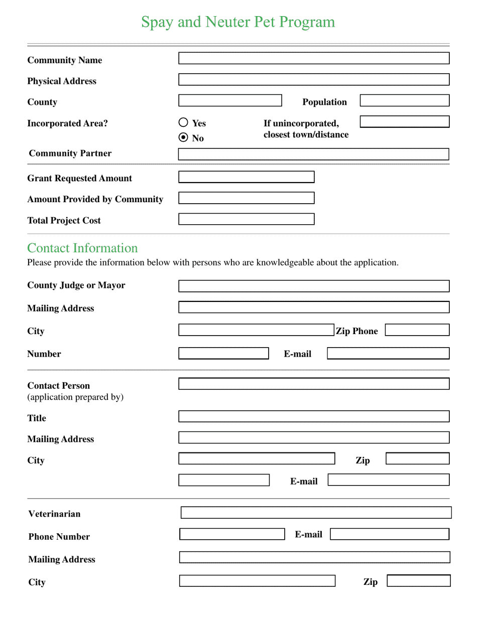 Spay and Neuter Pet Grant Program Application - Arkansas, Page 5