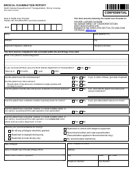 Form SFN4569 Medical Examination Report - North Dakota