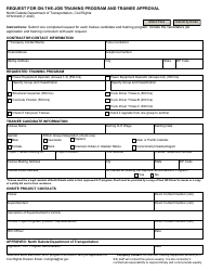 Document preview: Form SFN60226 Request for on-The-Job Training Program and Trainee Approval - North Dakota