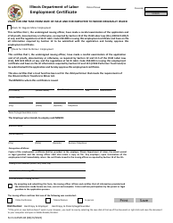 Document preview: Form IL452FL04 Employment Certificate - Illinois