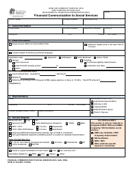 DSHS Form 07-104 Financial Communication to Social Services - Washington
