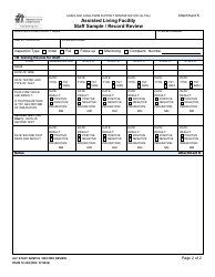 DSHS Form 10-369 Attachment K Assisted Living Facility Staff Sample/Record Review - Washington, Page 2