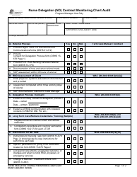 DSHS Form 10-448 Nurse Delegation (Nd) Contract Monitoring Chart Audit - Washington