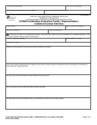 Document preview: DSHS Form 10-615 Attachment F Ccrss Certification Evaluation Family/Representative/Collateral Contact Interview - Washington