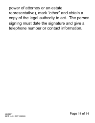 DSHS Form 14-012 Consent (Large Print) - Washington, Page 14