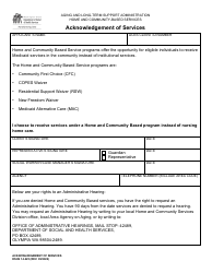 Document preview: DSHS Form 14-225 Acknowledgement of Services - Washington