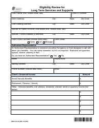 DSHS Form 14-416 Eligibility Review for Long Term Services and Supports - Washington