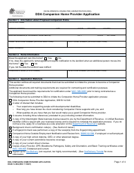 DSHS Form 14-549 Dda Companion Home Provider Application - Washington