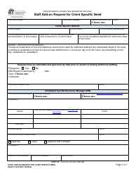 Document preview: DSHS Form 15-379 Staff Add-On Request for Client Specific Need - Washington
