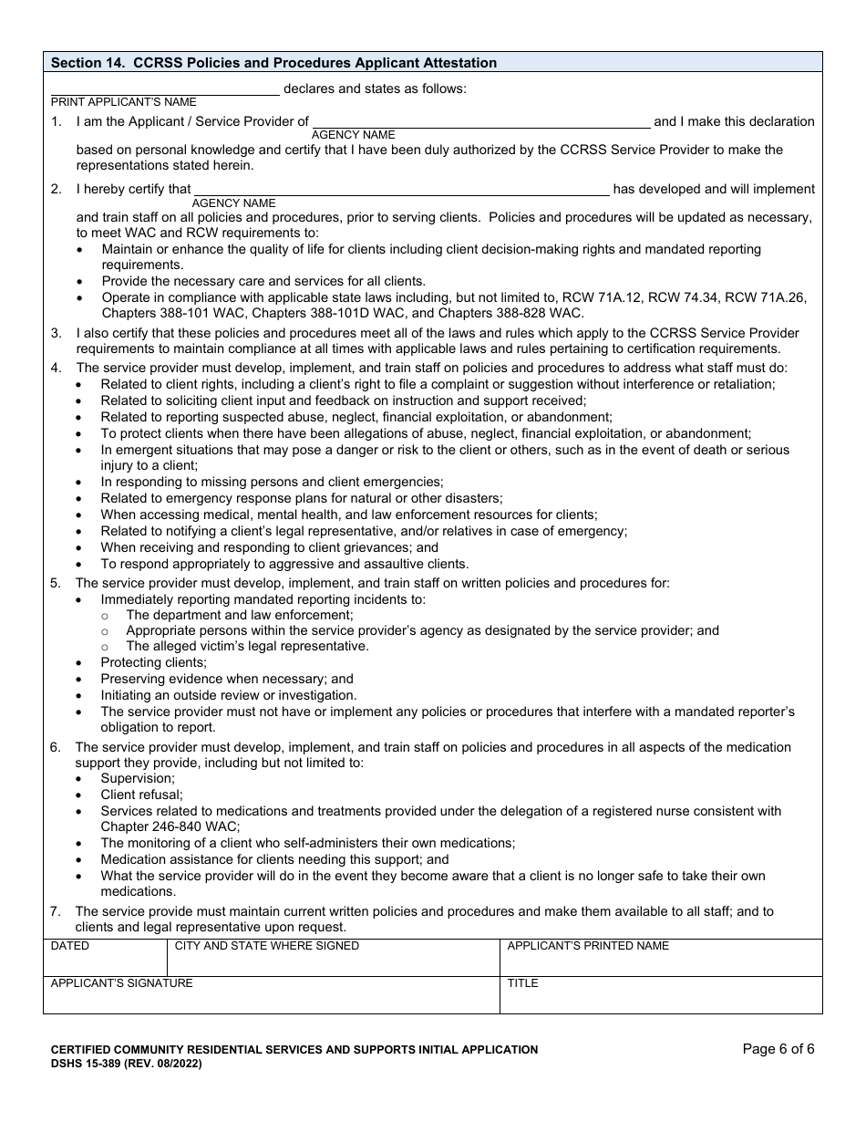 DSHS Form 15-389 Download Printable PDF or Fill Online Certified ...