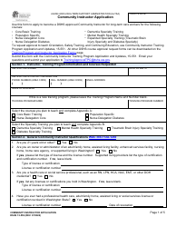 DSHS Form 15-550 Community Instructor Application - Washington