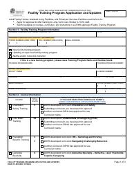 DSHS Form 15-555 Facility Training Program Application and Updates - Washington