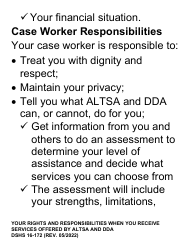 DSHS Form 16-172 Your Rights and Responsibilities When You Receive Services Offered by Aging and Disability Services Administration and Developmental Disabilities Administration (Large Print) - Washington, Page 10