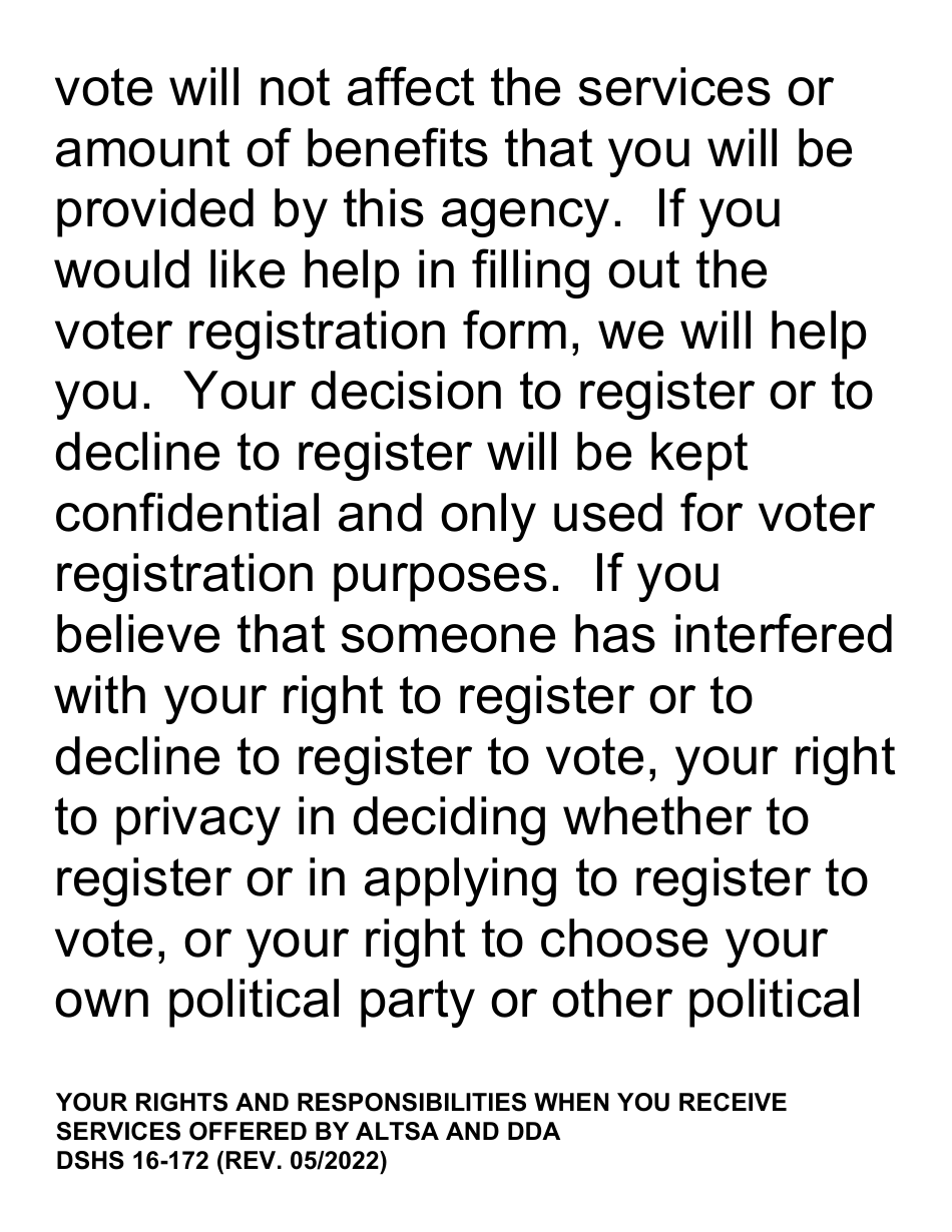 DSHS Form 16-172 Your Rights and Responsibilities When You Receive Services Offered by Aging and Disability Services Administration and Developmental Disabilities Administration (Large Print) - Washington, Page 14