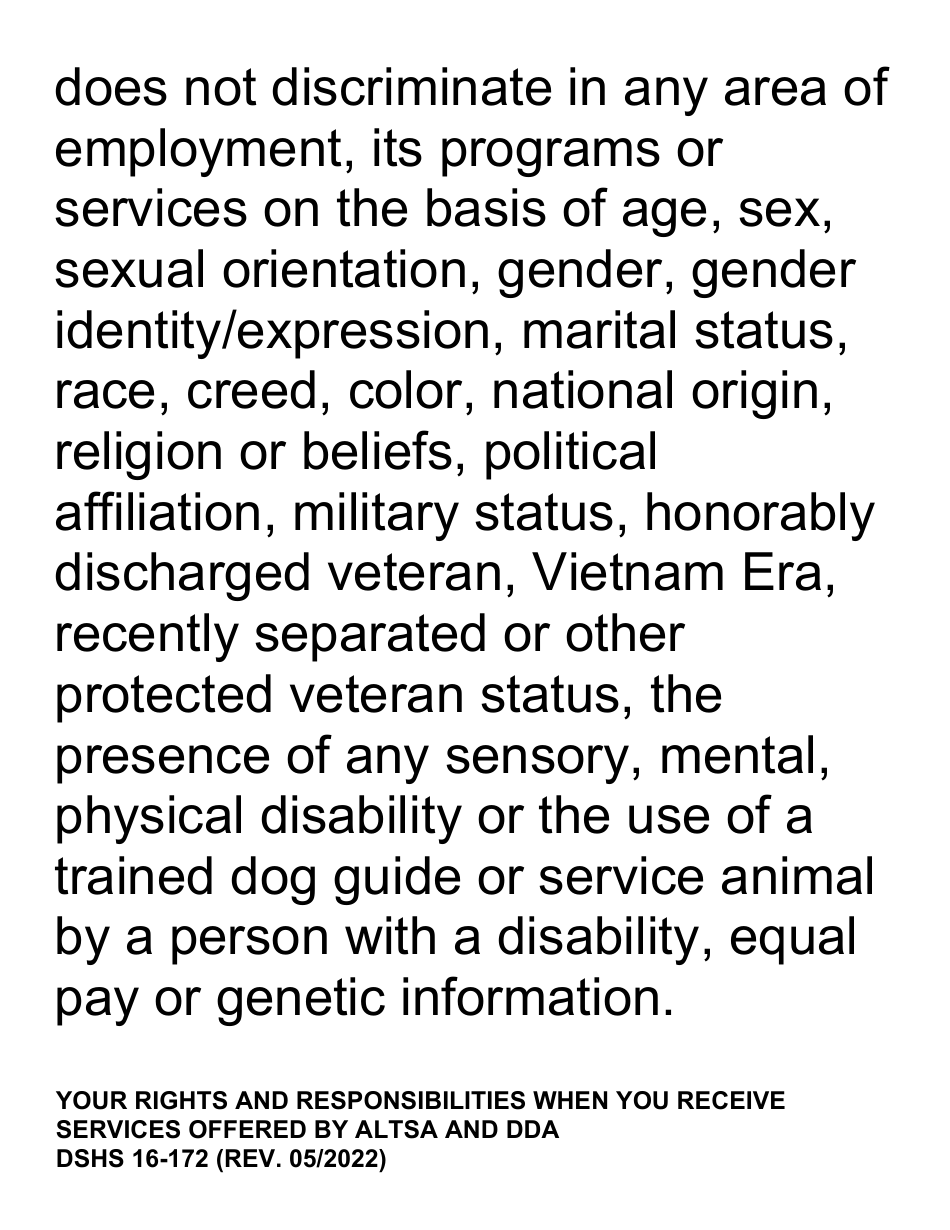DSHS Form 16-172 Your Rights and Responsibilities When You Receive Services Offered by Aging and Disability Services Administration and Developmental Disabilities Administration (Large Print) - Washington, Page 17