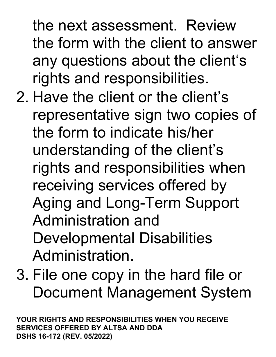 DSHS Form 16-172 Your Rights and Responsibilities When You Receive Services Offered by Aging and Disability Services Administration and Developmental Disabilities Administration (Large Print) - Washington, Page 19