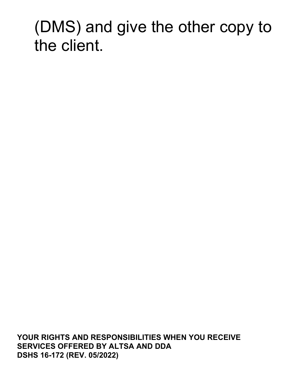 DSHS Form 16-172 Your Rights and Responsibilities When You Receive Services Offered by Aging and Disability Services Administration and Developmental Disabilities Administration (Large Print) - Washington, Page 20