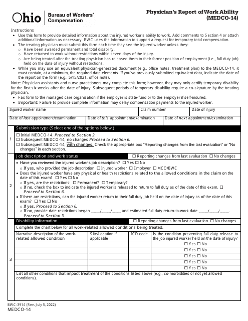 Form MEDCO-14 (BWC-3914)  Printable Pdf