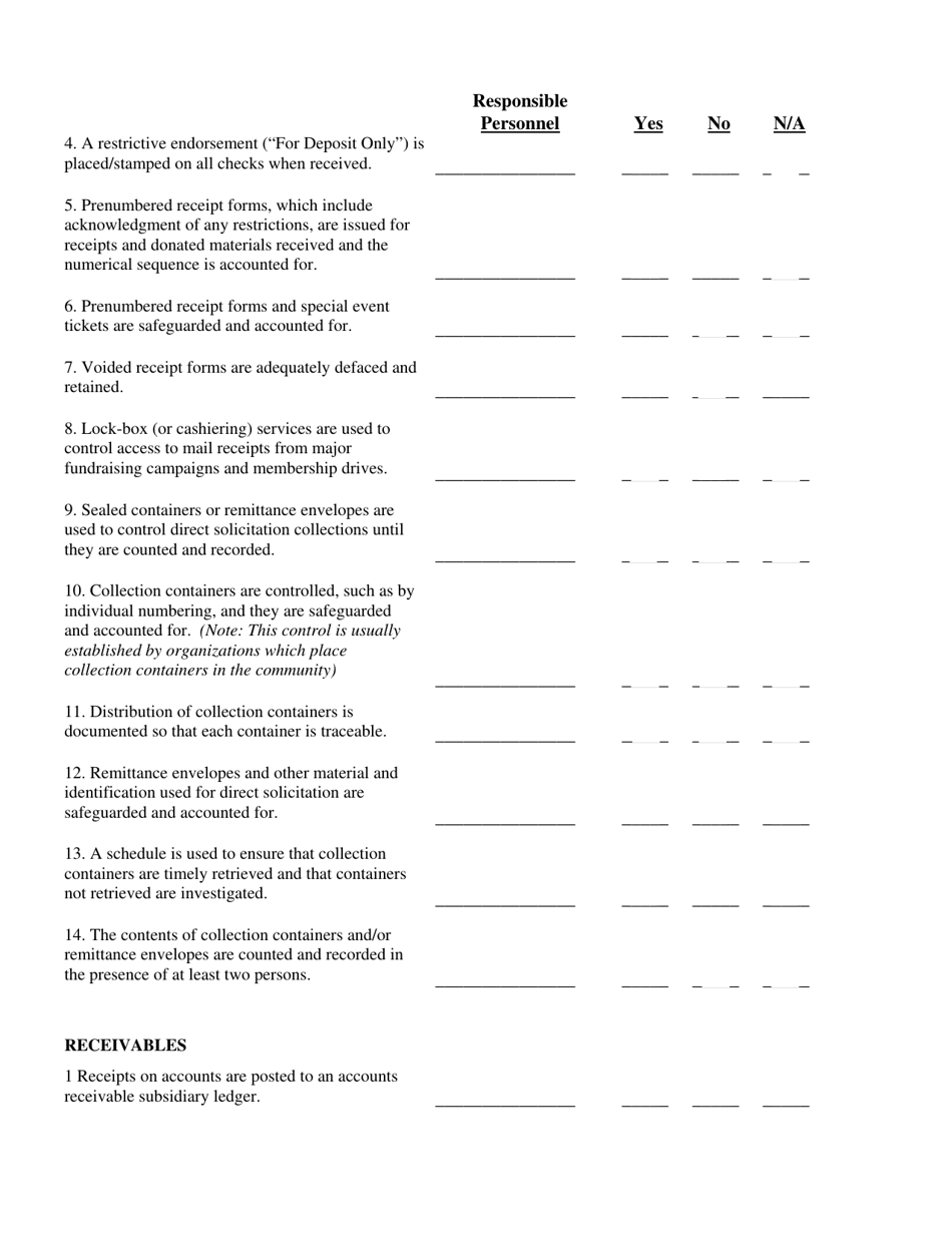 Internal Control Questionnaire - North Carolina, Page 4