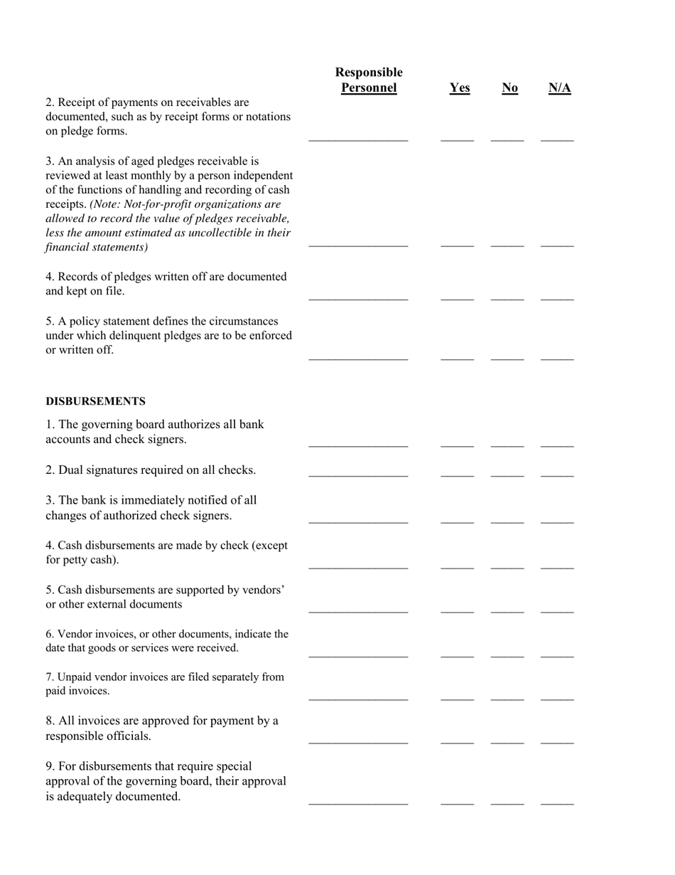 Internal Control Questionnaire - North Carolina, Page 5