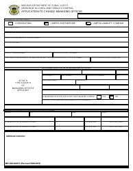 Document preview: Form MO829-A0013 Application to Change Managing Officer - Missouri