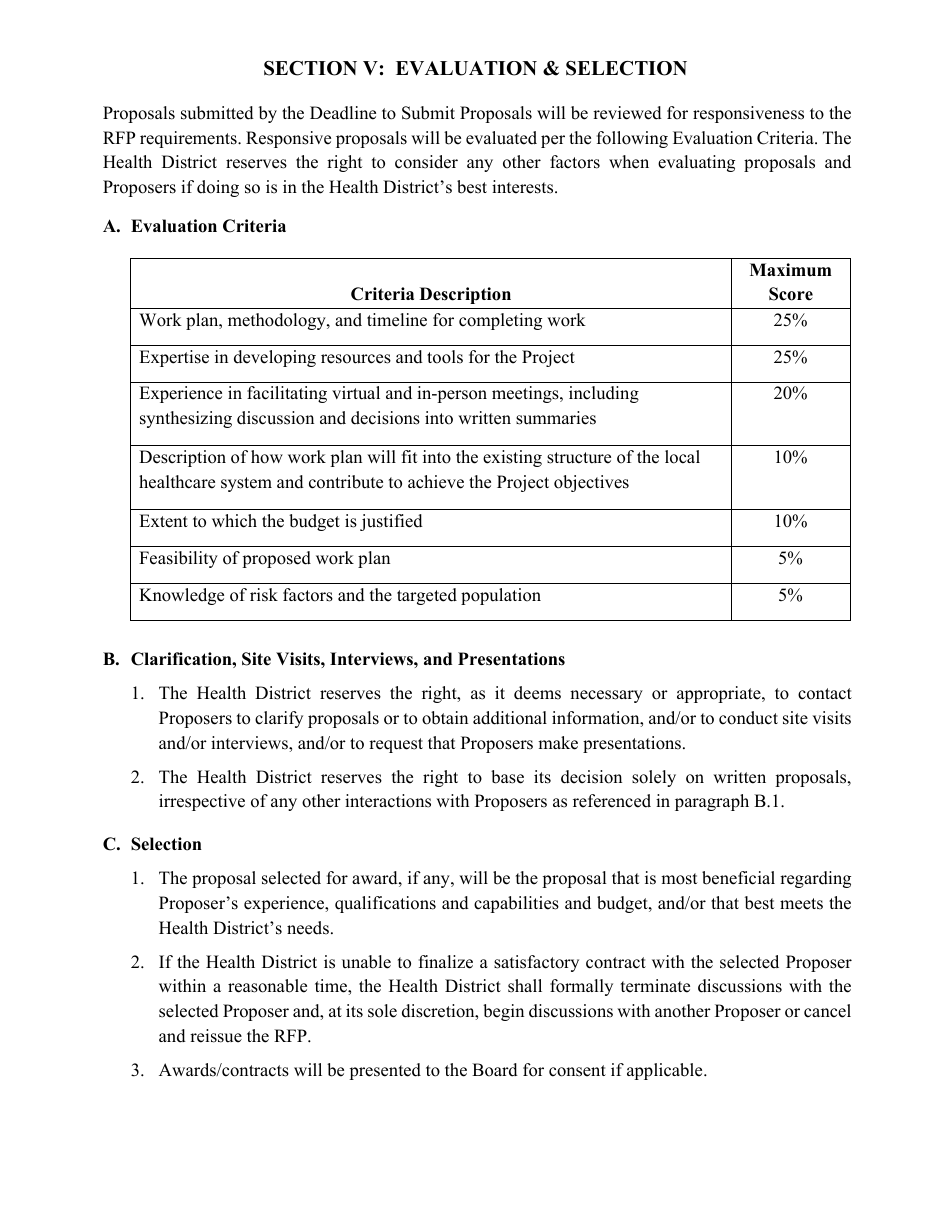 Form SNHD-22RFP007 Request for Proposals for Covid-19 Health Disparity Assessment and Healthcare Equity Models - Nevada, Page 10