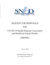Form SNHD-22RFP007 Request for Proposals for Covid-19 Health Disparity Assessment and Healthcare Equity Models - Nevada