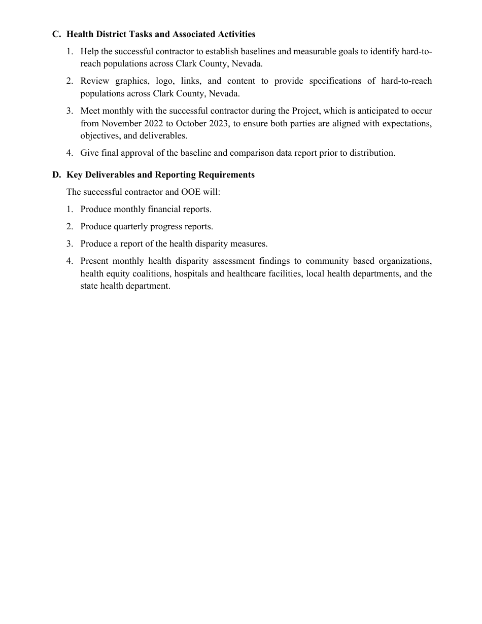 Form SNHD-22RFP007 Request for Proposals for Covid-19 Health Disparity Assessment and Healthcare Equity Models - Nevada, Page 5