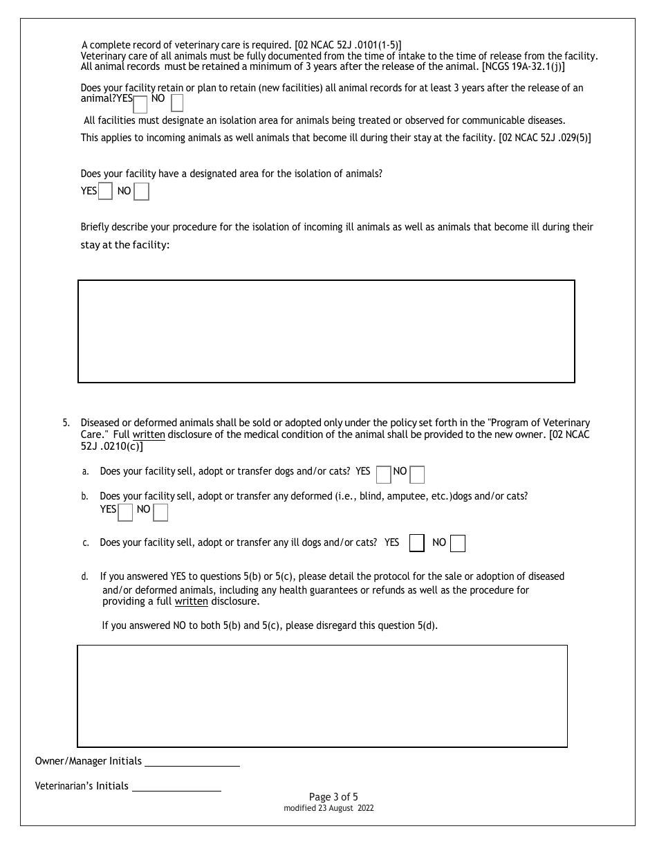 North Carolina Shelter Application for Registration - Fill Out, Sign ...