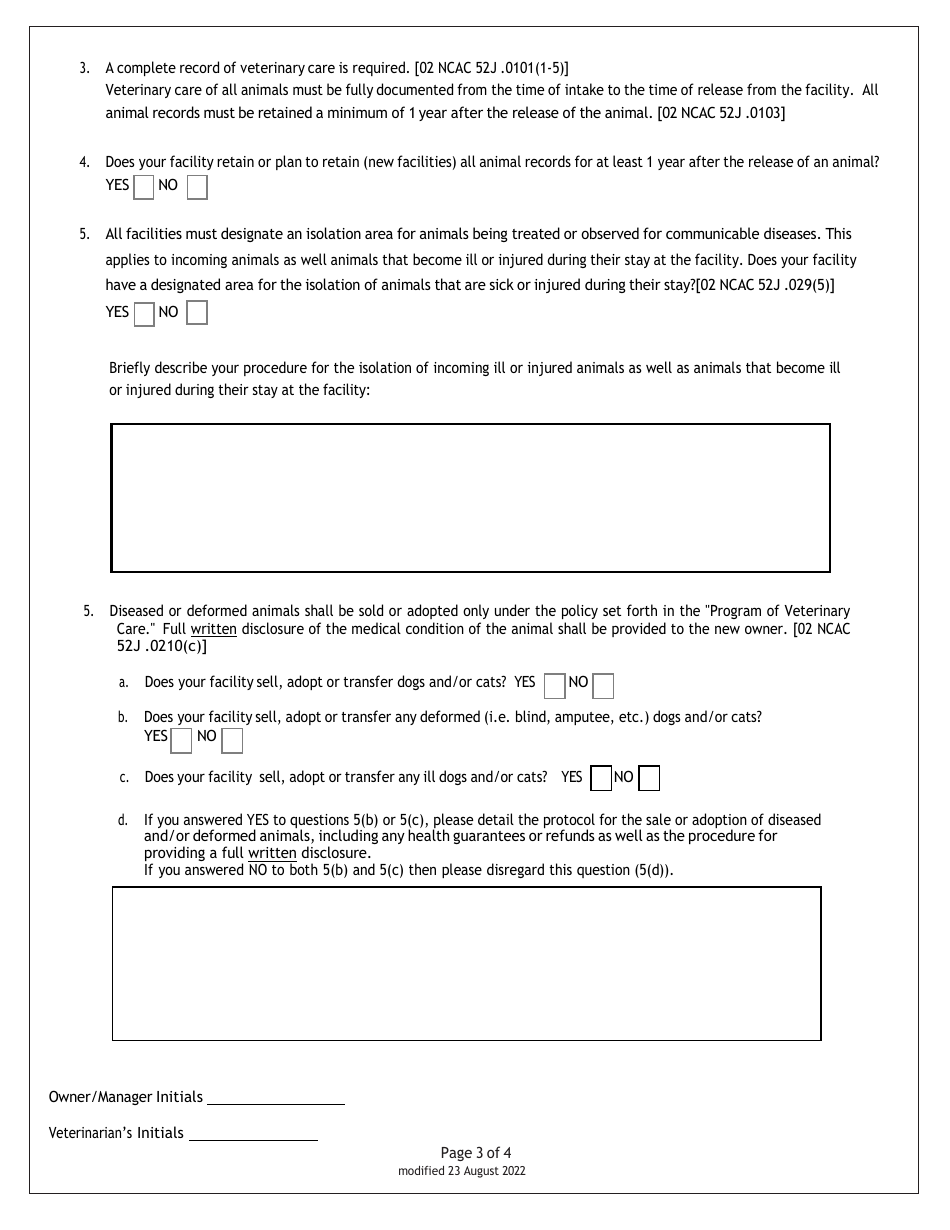 North Carolina Pet Shop Application Fill Out, Sign Online and