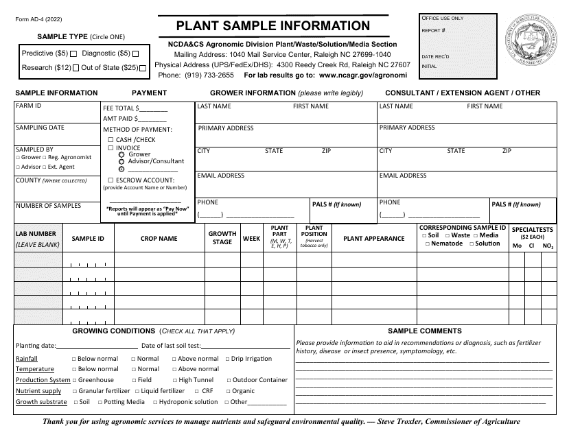 Form AD-4  Printable Pdf