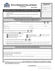 Form GN7A Respondent's Request for a New Hearing Date (Reschedule) - New York City
