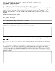 Form DFPI-801C Consumer Complaint Form - Property Assessed Clean Energy (Pace) - California, Page 2