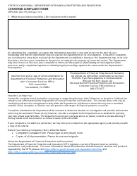 Form DFPI-801C Consumer Complaint Form - Property Assessed Clean Energy (Pace) - California, Page 3