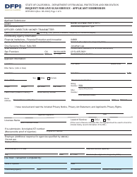 Form DFPI-MTD8016 Request for Live Scan Service - Applicant Submission (Money Transmitter) - California