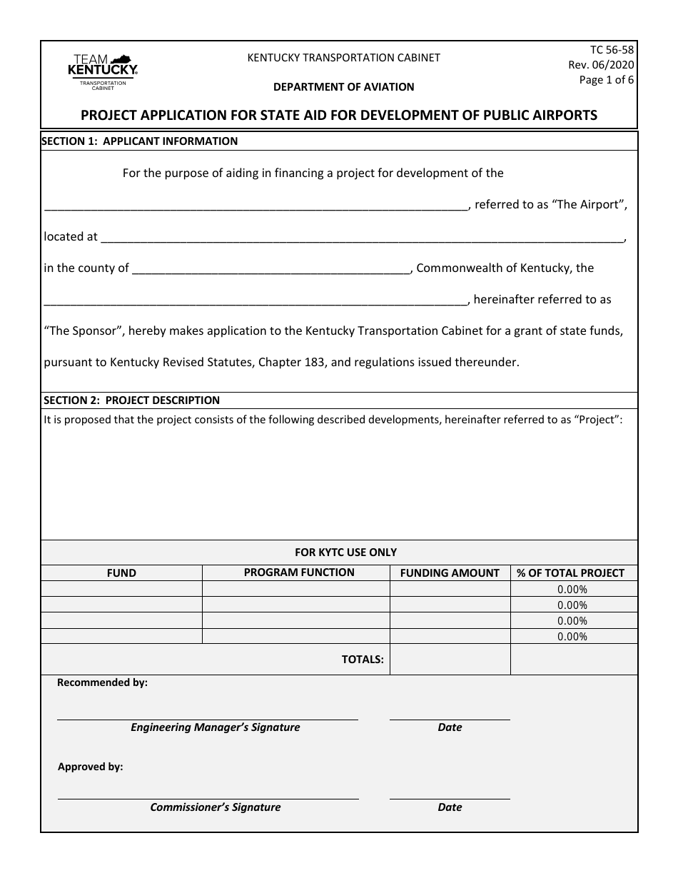 Form TC56-58 - Fill Out, Sign Online and Download Fillable PDF ...