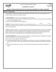 Form TC56-58 Project Application for State Aid for Development of Public Airports - Kentucky, Page 4