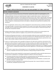 Form TC56-58 Project Application for State Aid for Development of Public Airports - Kentucky, Page 5