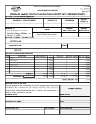 Document preview: Form TC56-60 Standard Invoice for State Aid on Public Airport Development Projects - Kentucky