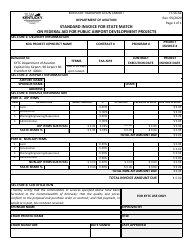 Document preview: Form TC56-64 Standard Invoice for State Match on Federal Aid for Public Airport Development Projects - Kentucky