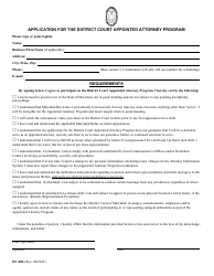 Form DC-086 Application for the District Court Appointed Attorney Program - Maryland