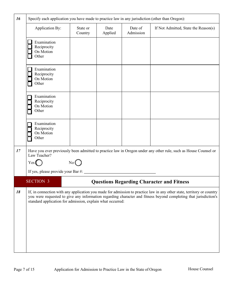 House Counsel Application - Oregon, Page 12