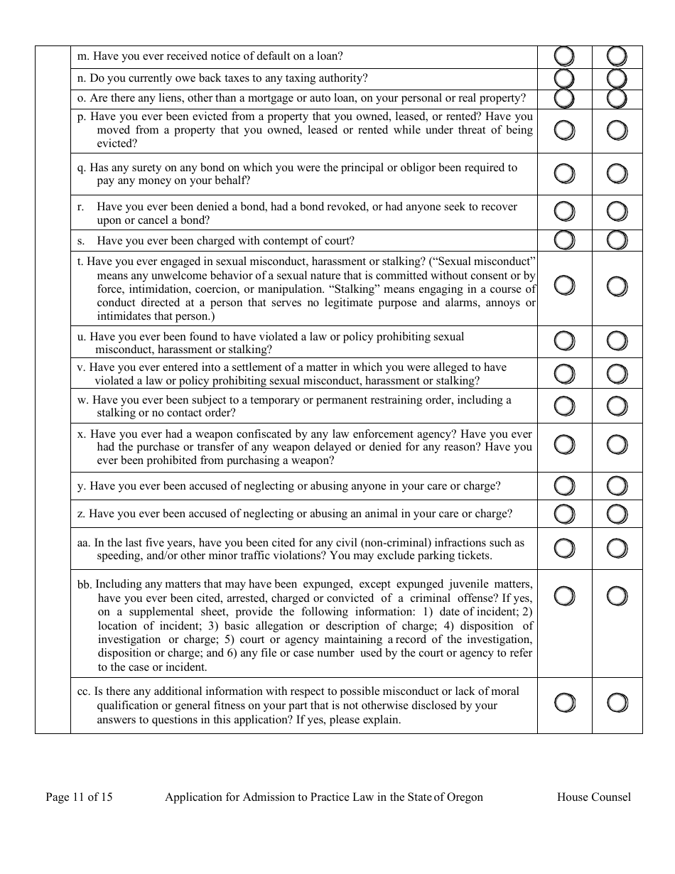 House Counsel Application - Oregon, Page 16