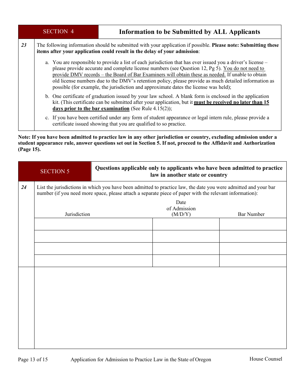 House Counsel Application - Oregon, Page 18