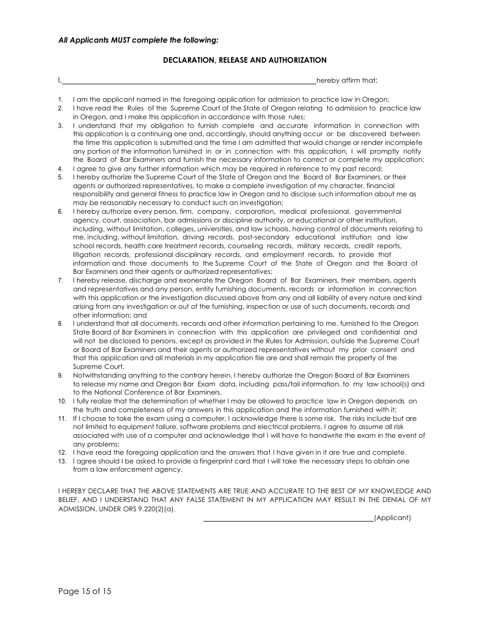 House Counsel Application - Oregon, Page 20