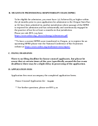 House Counsel Application - Oregon, Page 2